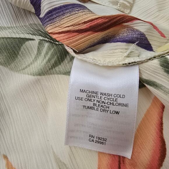 Alfred Dunner Bird Of Paridise Grannycore Tropical Hawaiian  Retro Button Top 12 - Picture 7 of 15